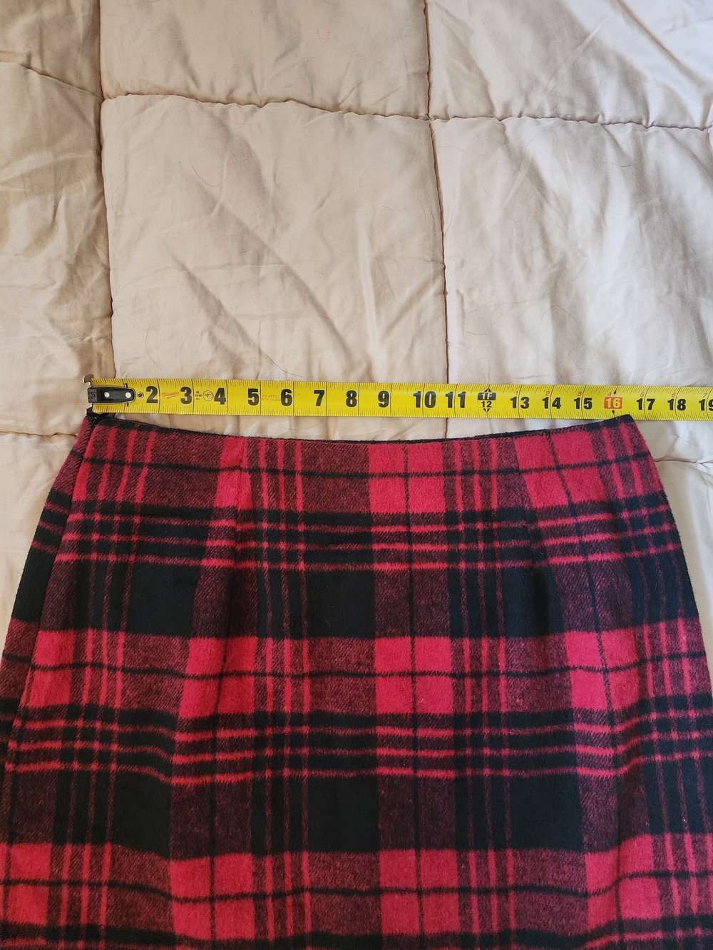 Cider Red & Black Wool Blend Plaid Tartan Mini Skirt Size Large NWT - Picture 5 of 6